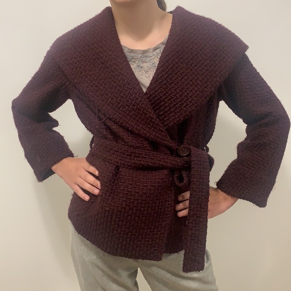 BCBGMaxAzria Jackets & Blazers - BCBGMaxAzaria Wool Hooded Wrap Coat